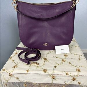 Coach Rich Purple Leather Shoulder Bag
